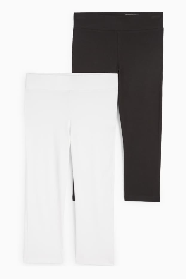 Donna - Confezione da 2 - leggings pinocchietto basic - nero / bianco