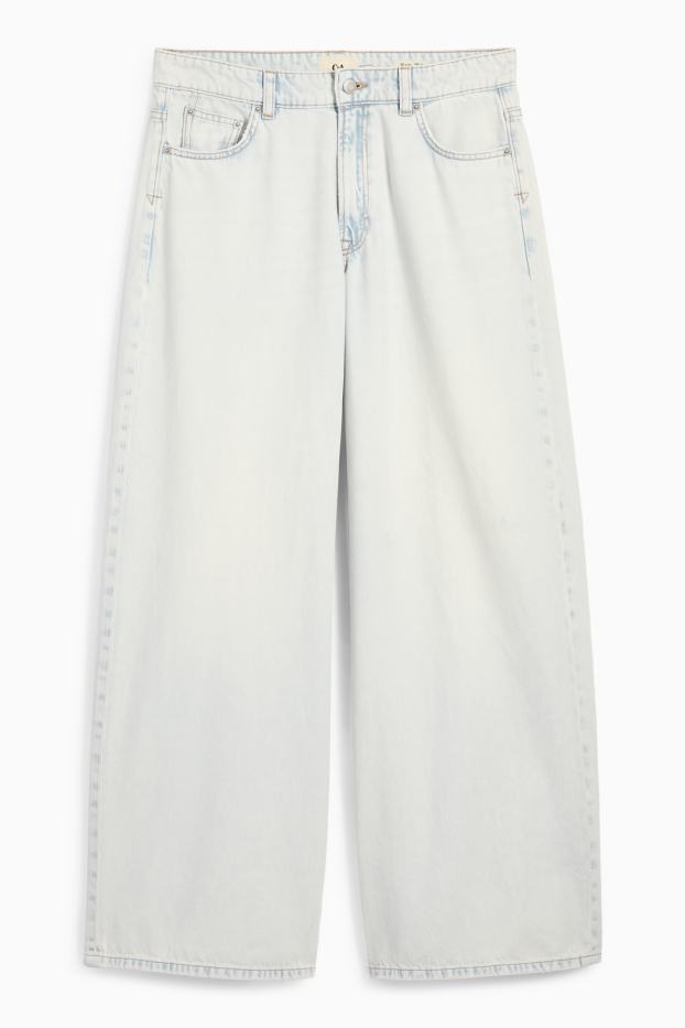 Dámské - Wide leg jeans - low waist - džíny - světle modré