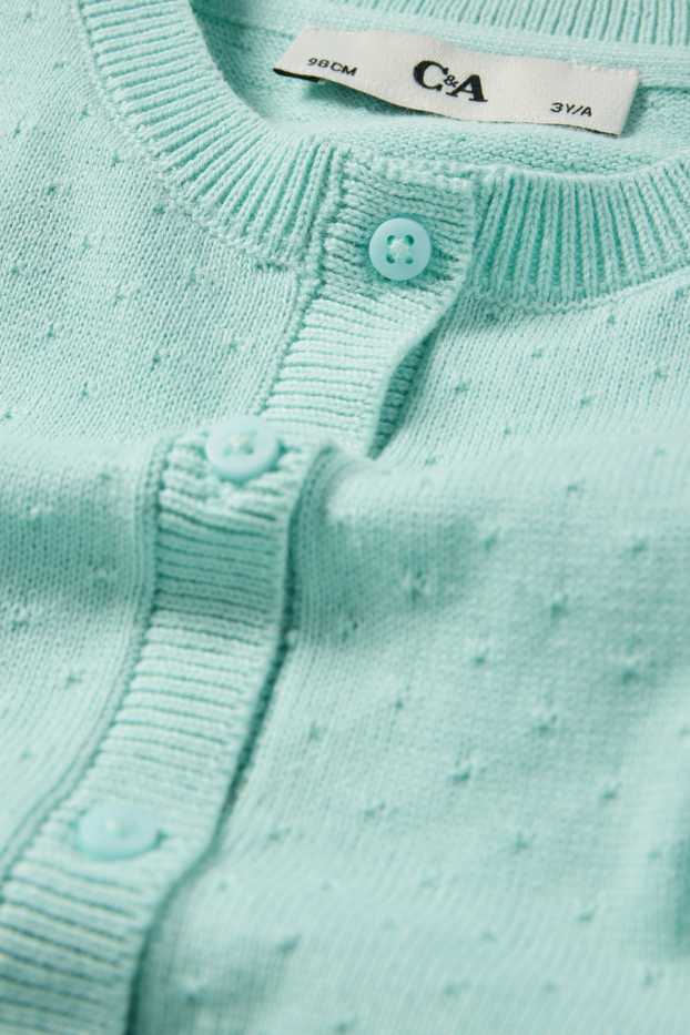Děti - dívky - Pletený kardigan - tyrkysová