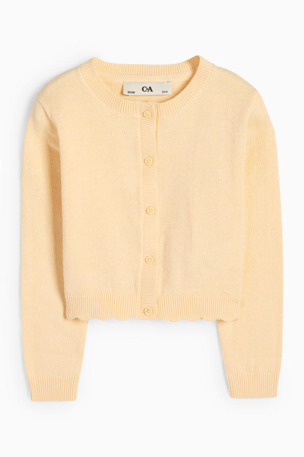 Děti - dívky - Pletený kardigan - světle žlutá