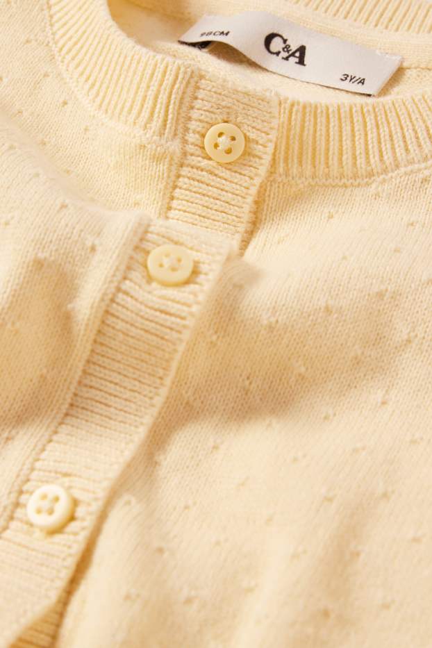 Děti - dívky - Pletený kardigan - světle žlutá