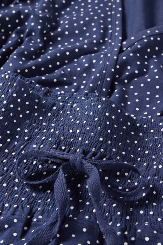 Damen - Still-Shorty-Pyjama - gepunktet - dunkelblau