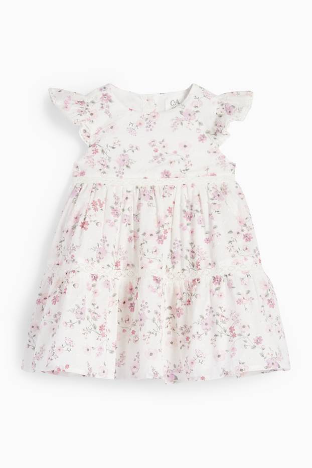 Bébés filles - Robe pour bébé - à fleurs - blanc crème
