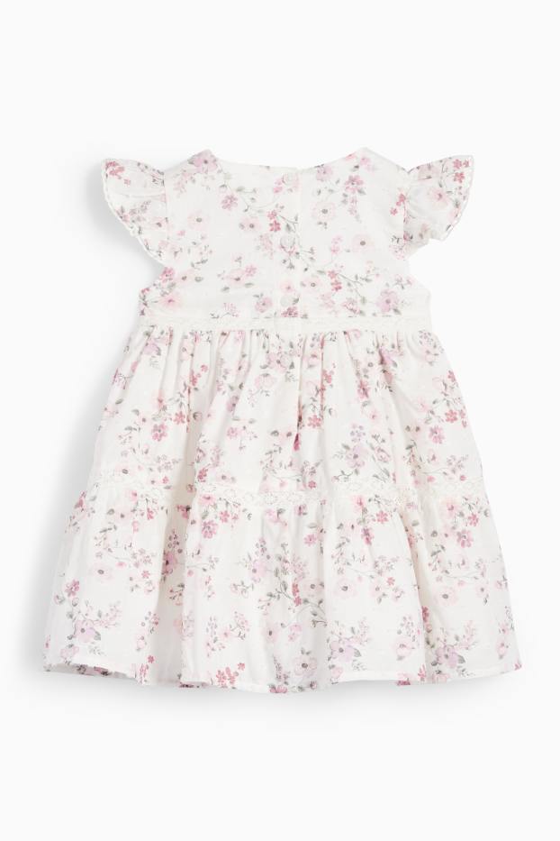 Bébés filles - Robe pour bébé - à fleurs - blanc crème