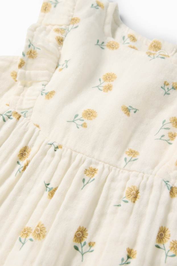 Baby Mädchen - Baby-Jumpsuit - geblümt - cremeweiss