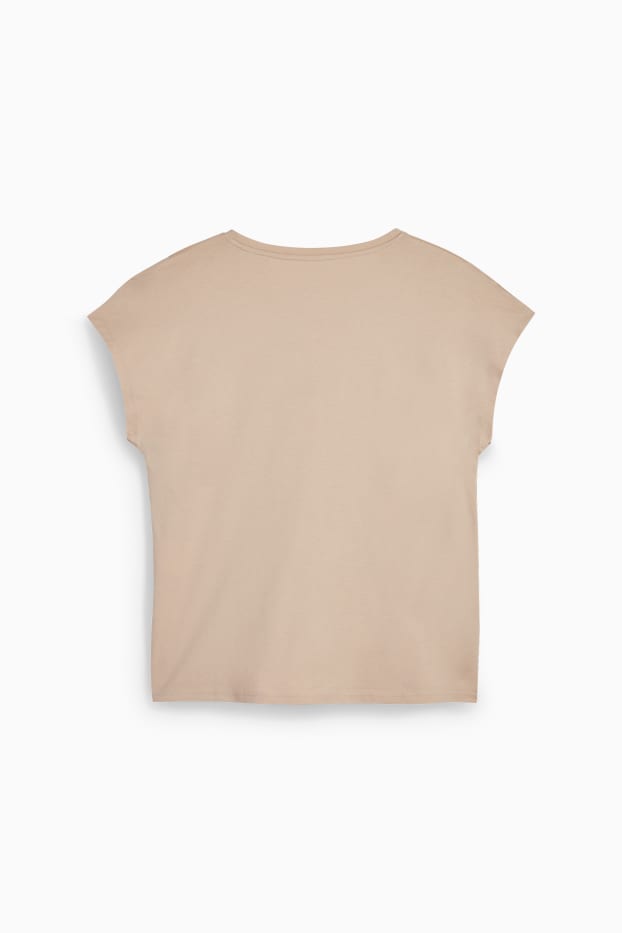 Mujer - Camiseta - de flores - beige claro