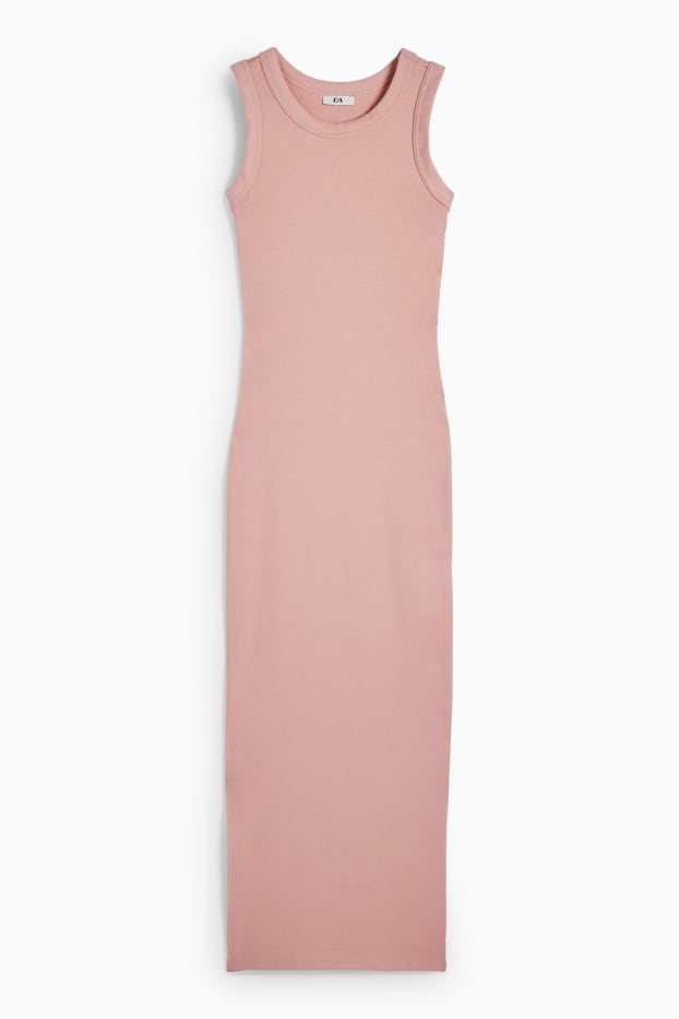 Women - Bodycon dress - ribbed - rose
