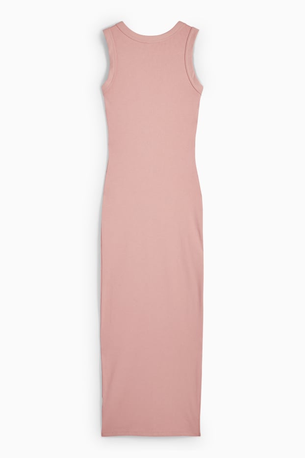 Women - Bodycon dress - ribbed - rose