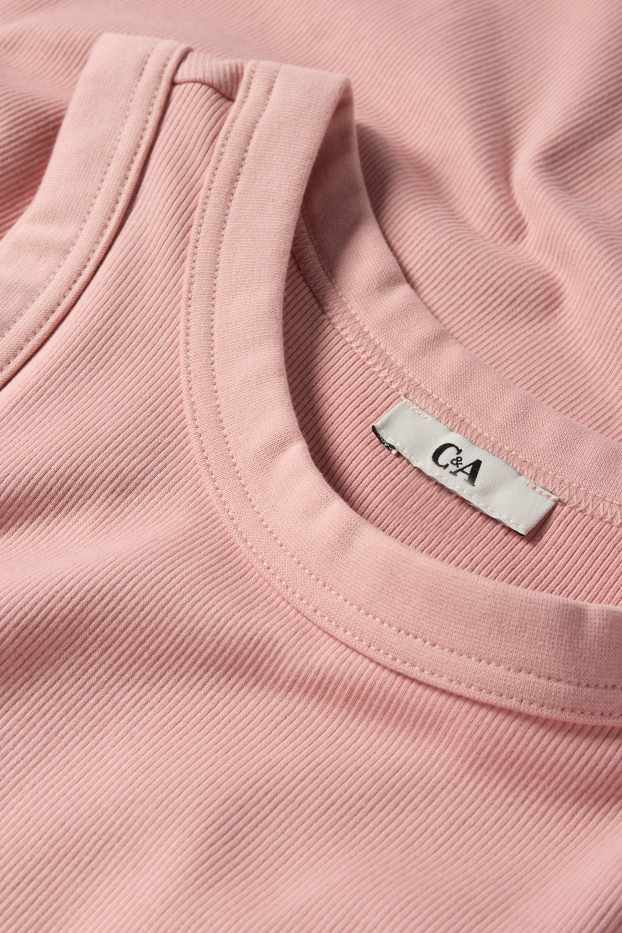 Women - Bodycon dress - ribbed - rose