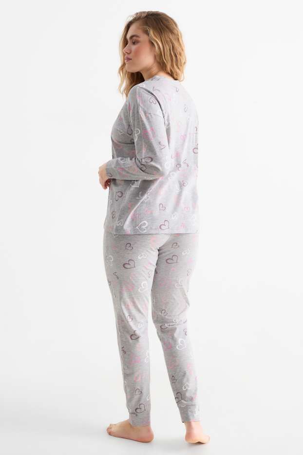 Dona - Pijama - estampat - gris clar jaspiat
