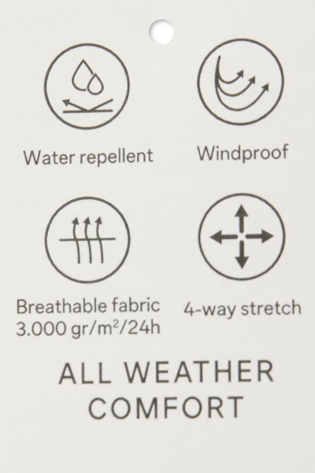Bărbați - Geacă softshell cu glugă - rezistentă la apă - 4 Way Stretch - kaki