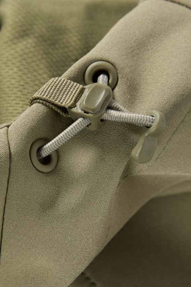 Bărbați - Geacă softshell cu glugă - rezistentă la apă - 4 Way Stretch - kaki