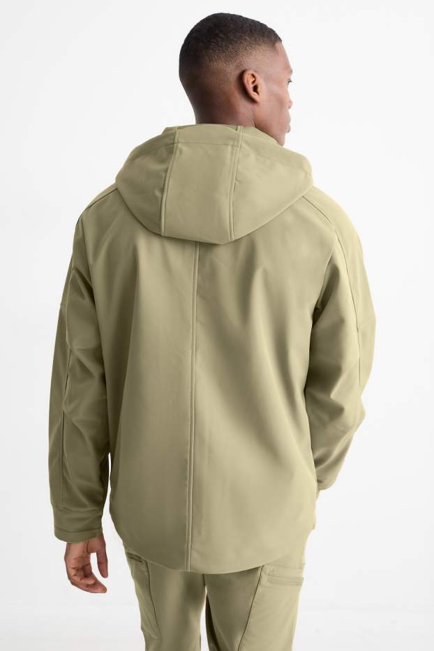 Bărbați - Geacă softshell cu glugă - rezistentă la apă - 4 Way Stretch - kaki