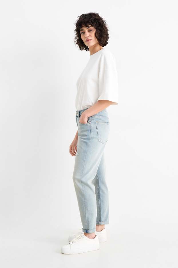 Donna - Boyfriend jeans - vita media - LYCRA® - jeans azzurro
