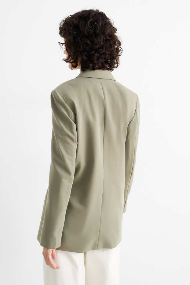 Dames - Lange blazer - regular fit - kaki