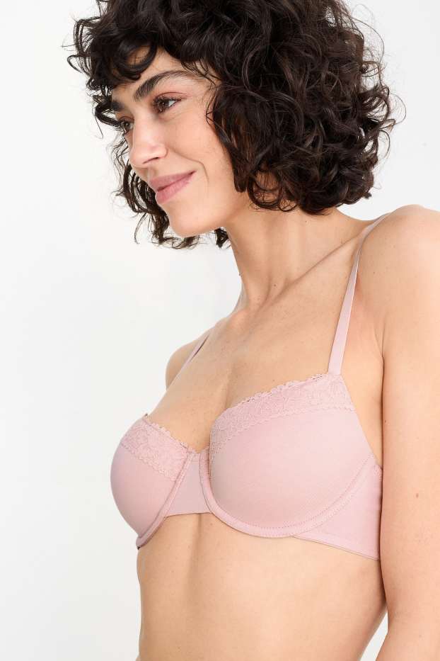 Damen - Multipack 2er - BH mit Bügel - DEMI - wattiert - rosa
