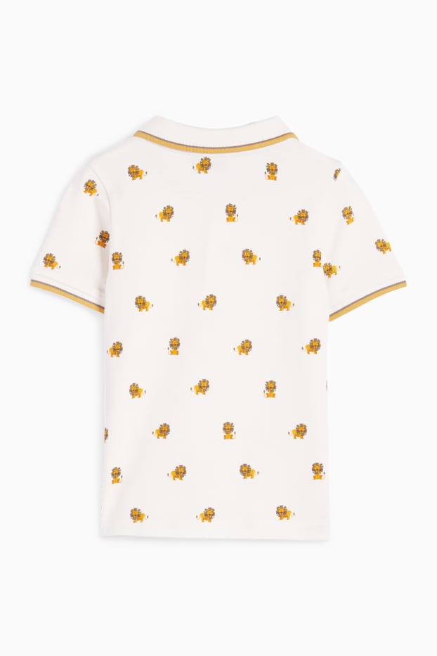 Kinder Jungen - Löwe - Poloshirt - cremeweiss
