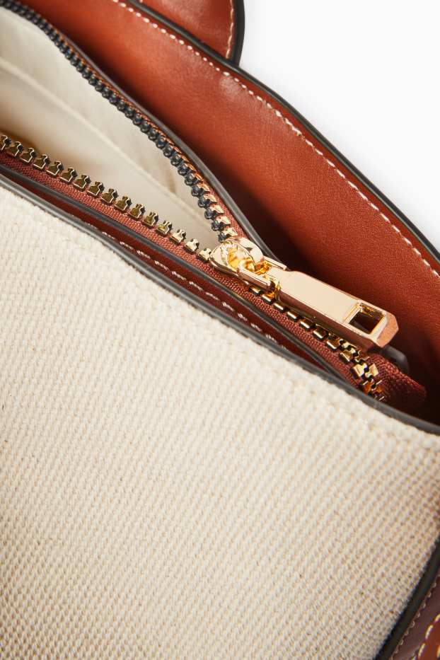 Donna - Shopper grande con spallaccio removibile - beige chiaro