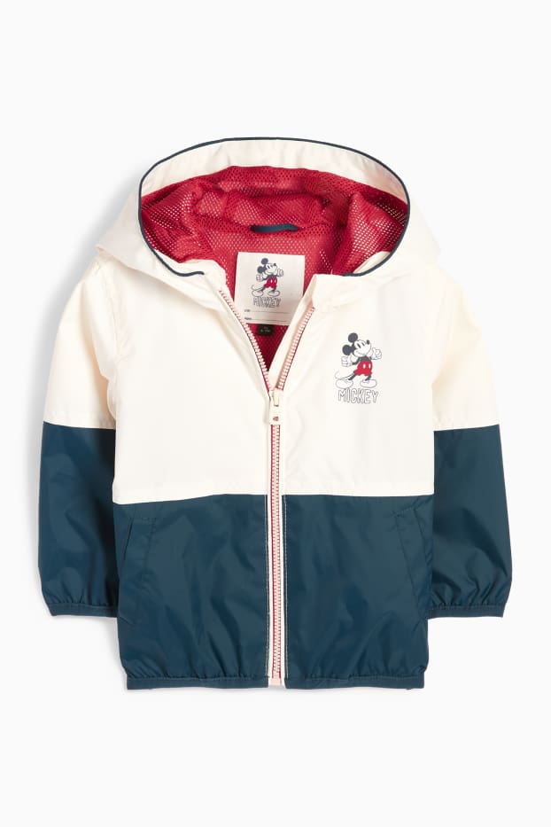 Bébés garçons - Mickey Mouse - veste à capuche pour bébé - déperlante - bleu foncé