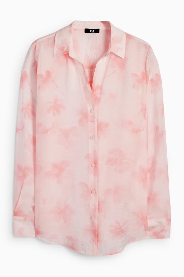 Women - Blouse - patterned - rose