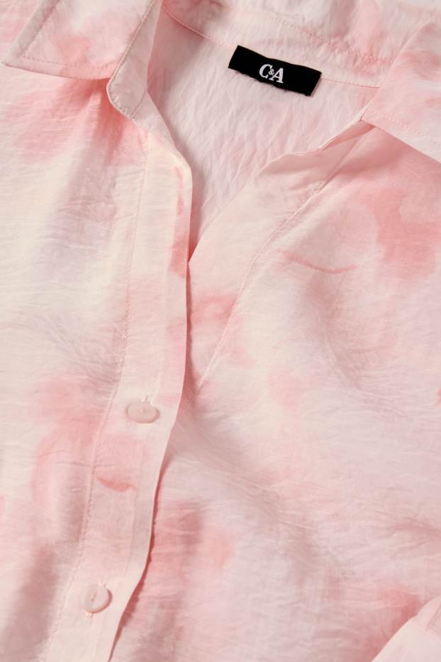 Women - Blouse - patterned - rose