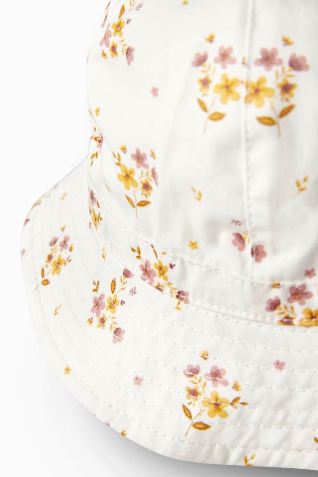 Neonate - Cappello neonate - a fiori - bianco crema