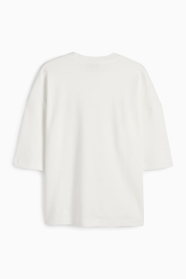 Dames - T-shirt - crème wit