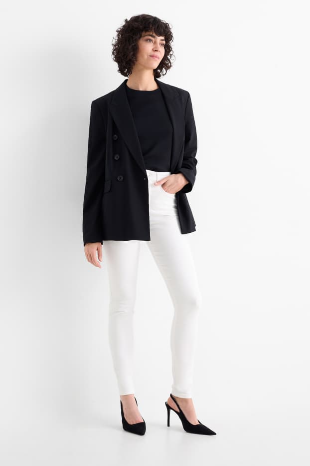 Donna - Jeggings - vita alta - bianco
