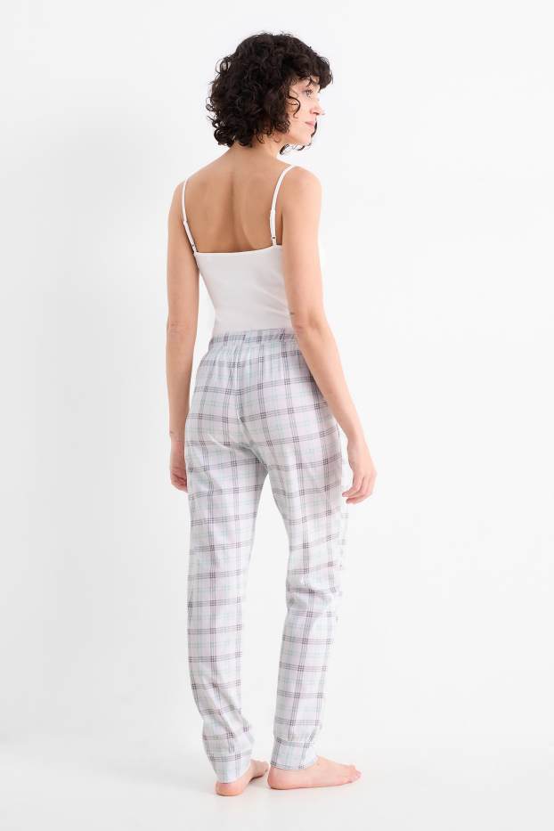 Damen - Multipack 2er - Pyjamahose - grau