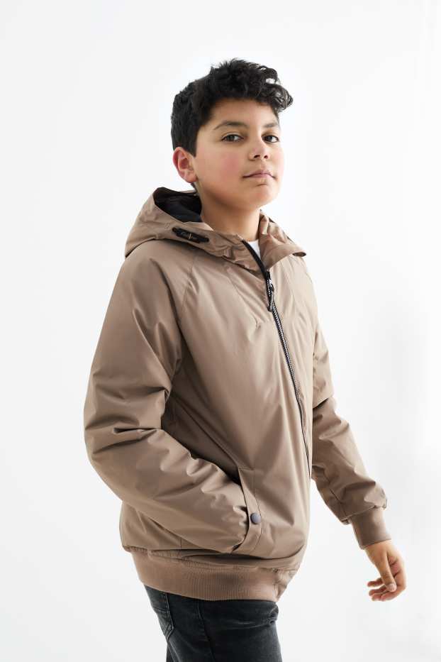 Kinder Buben - Jacke mit Kapuze - beige