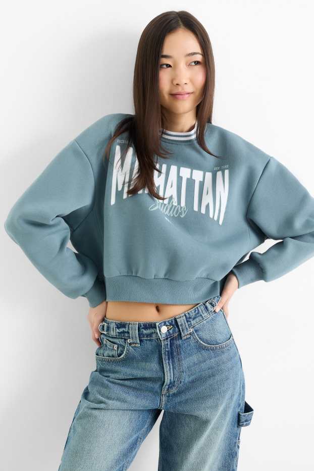 Femmes - Sweat court - bleu