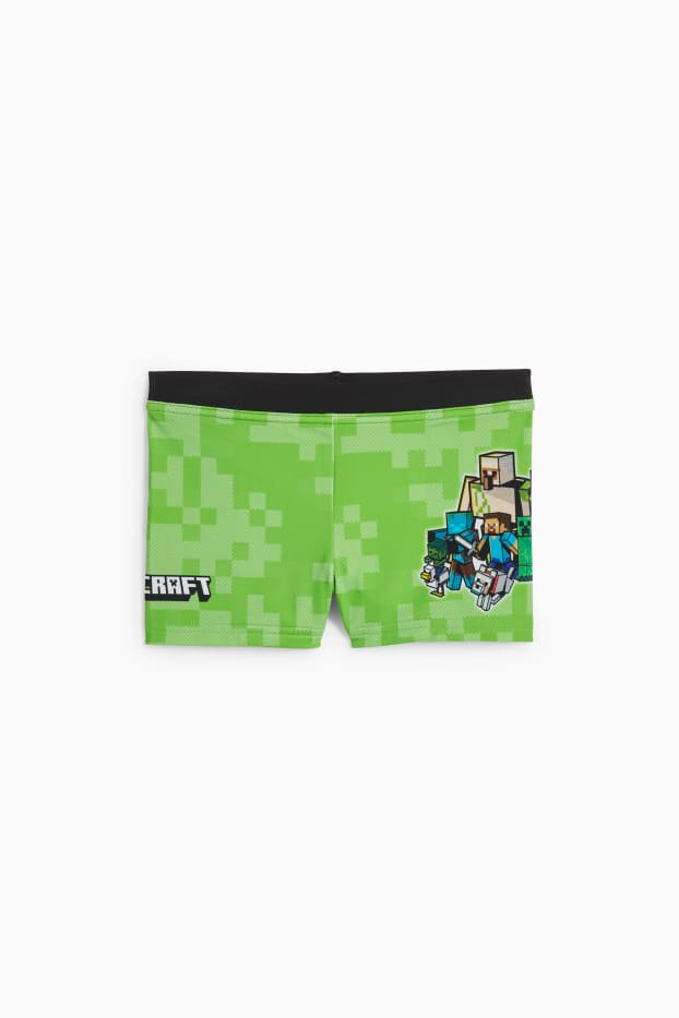 Kinder Jungen - Minecraft - Badehose - LYCRA® XTRA LIFE™ - hellgrün