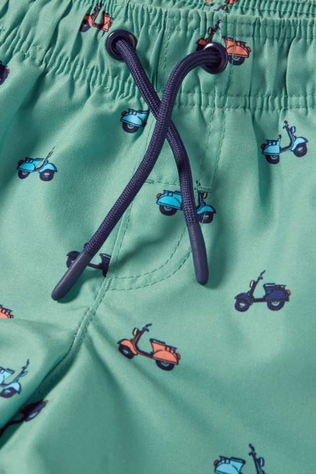Bambini - Costume boxer - scooter - verde