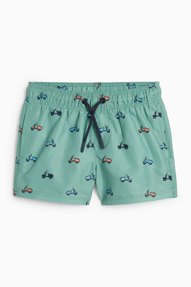 Bambini - Costume boxer - scooter - verde