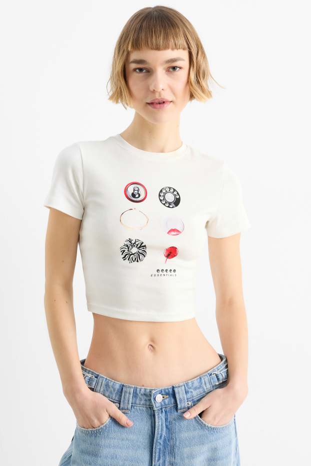 Femmes - T-shirt court - blanc