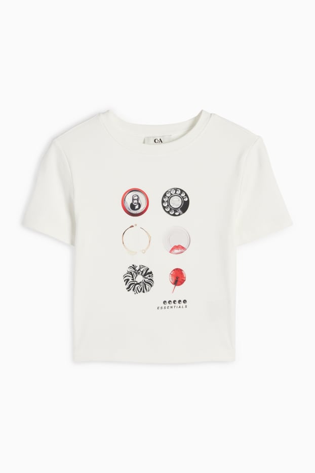 Femmes - T-shirt court - blanc