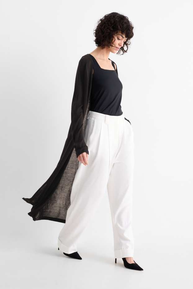Femmes - Gilet long en maille - noir