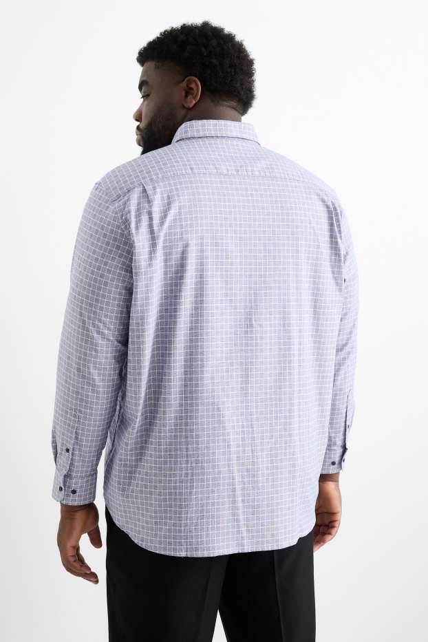 Herren - Hemd - Regular Fit - Button-down - bügelleicht - kariert - dunkelblau