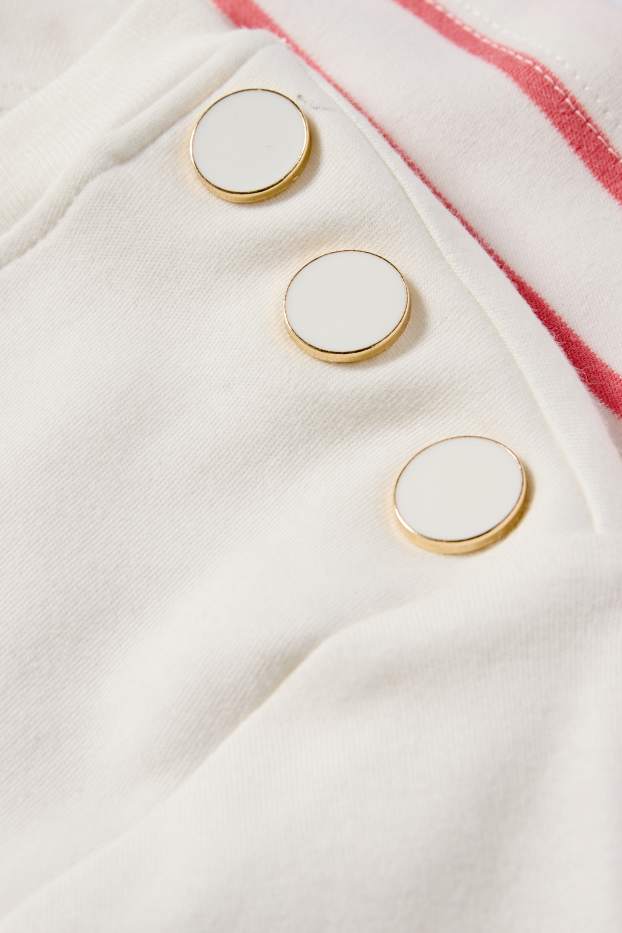 Damen - T-Shirt - gestreift - weiß