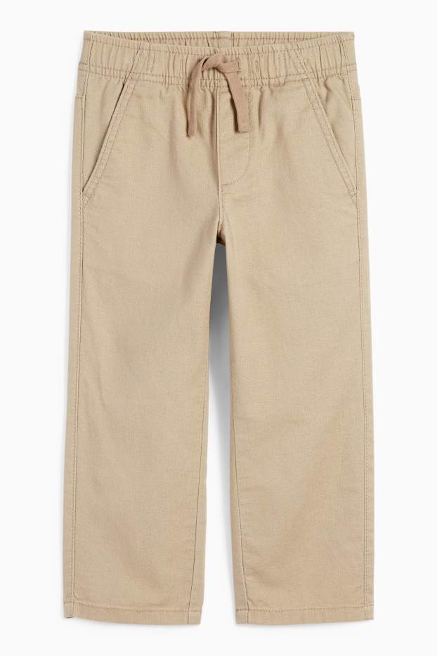 Kinder Buben - Stoffhose mit Leinen-Anteil - beige