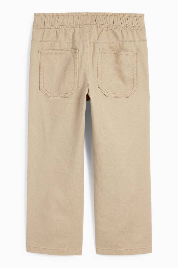Kinder Buben - Stoffhose mit Leinen-Anteil - beige