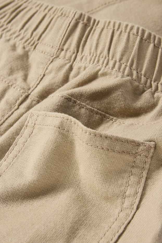 Kinder Buben - Stoffhose mit Leinen-Anteil - beige