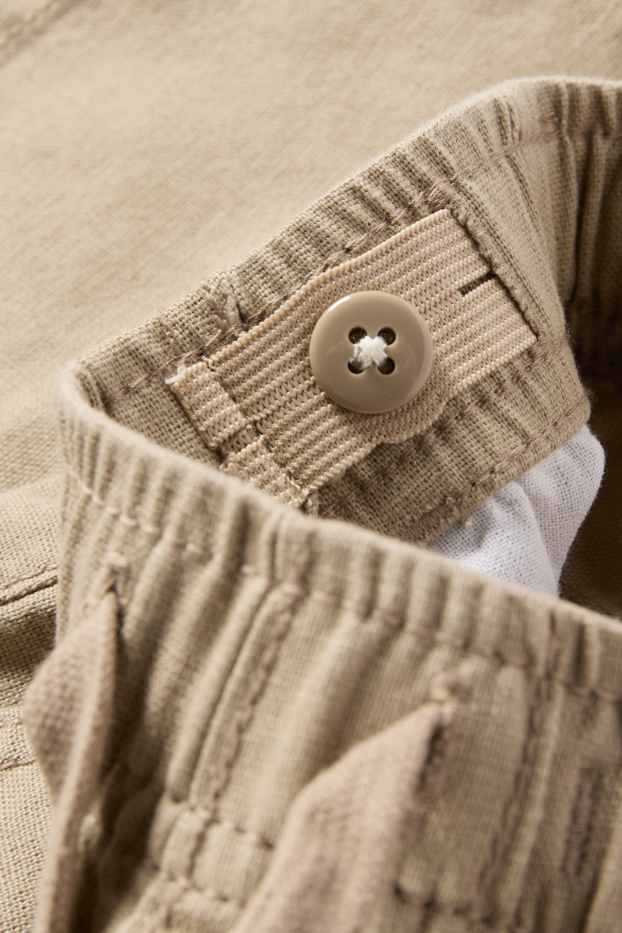 Kinder Buben - Stoffhose mit Leinen-Anteil - beige