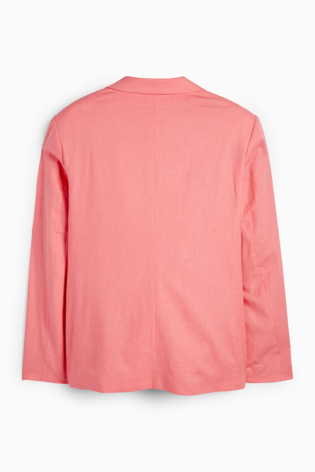 Donna - Blazer lungo - relaxed fit - misto lino - rosa melange