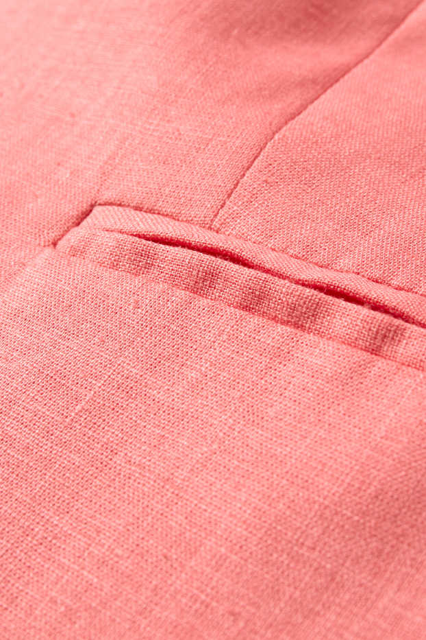 Donna - Blazer lungo - relaxed fit - misto lino - rosa melange
