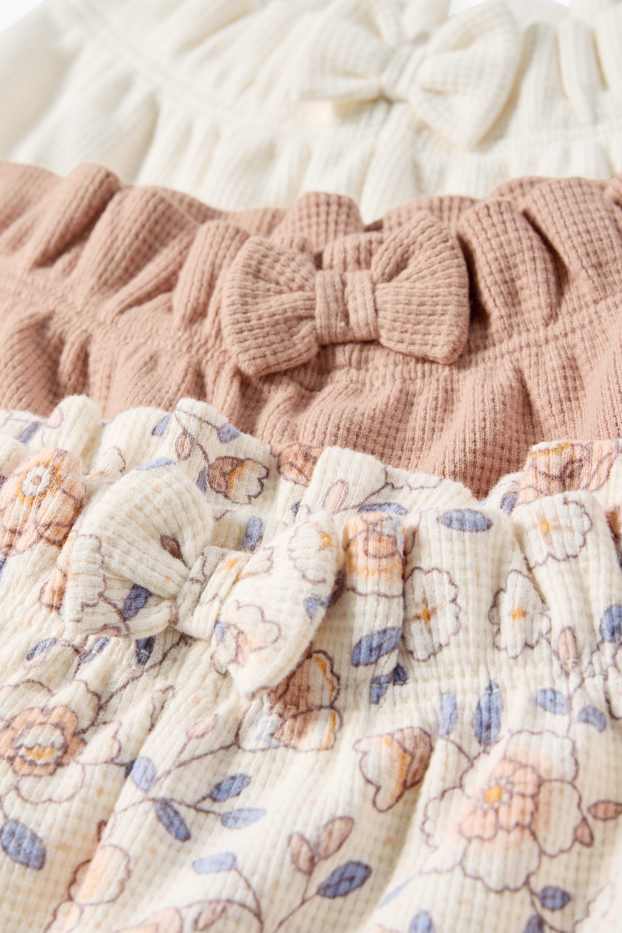 Baby Girls - Multipack of 3 - floral - baby shorts - textured - cremewhite