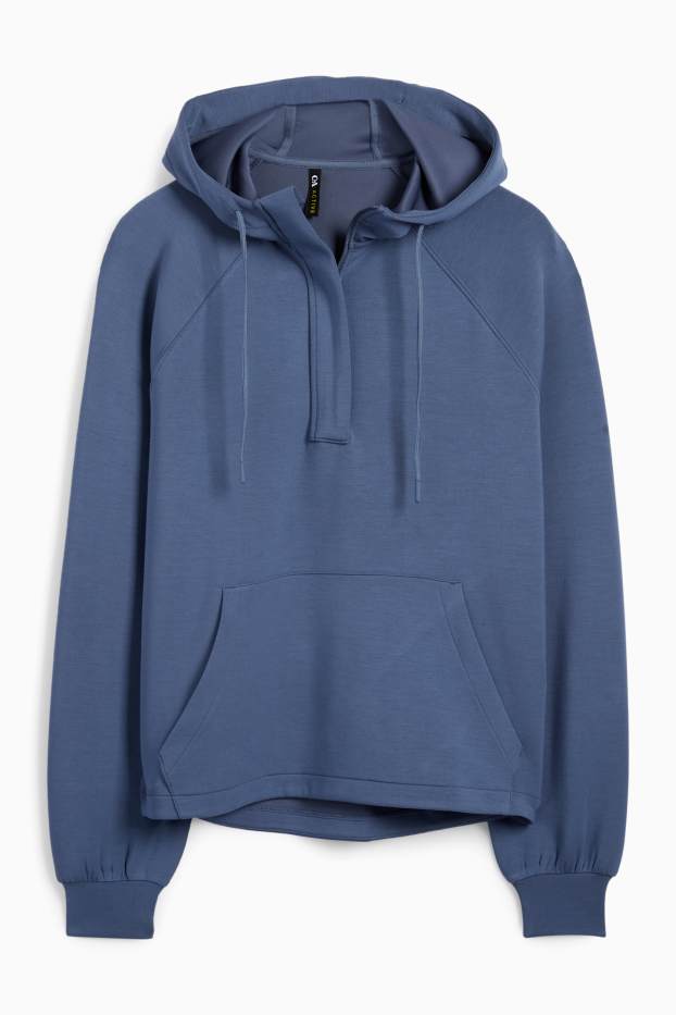 Dámské - Funkční mikina s kapucí - tmavomodrá