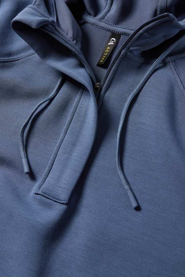 Dámské - Funkční mikina s kapucí - tmavomodrá