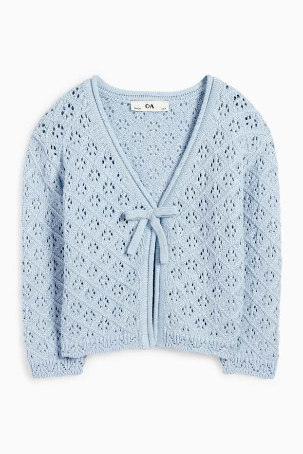 Copii - Fete - Cardigan tricotat - albastru deschis