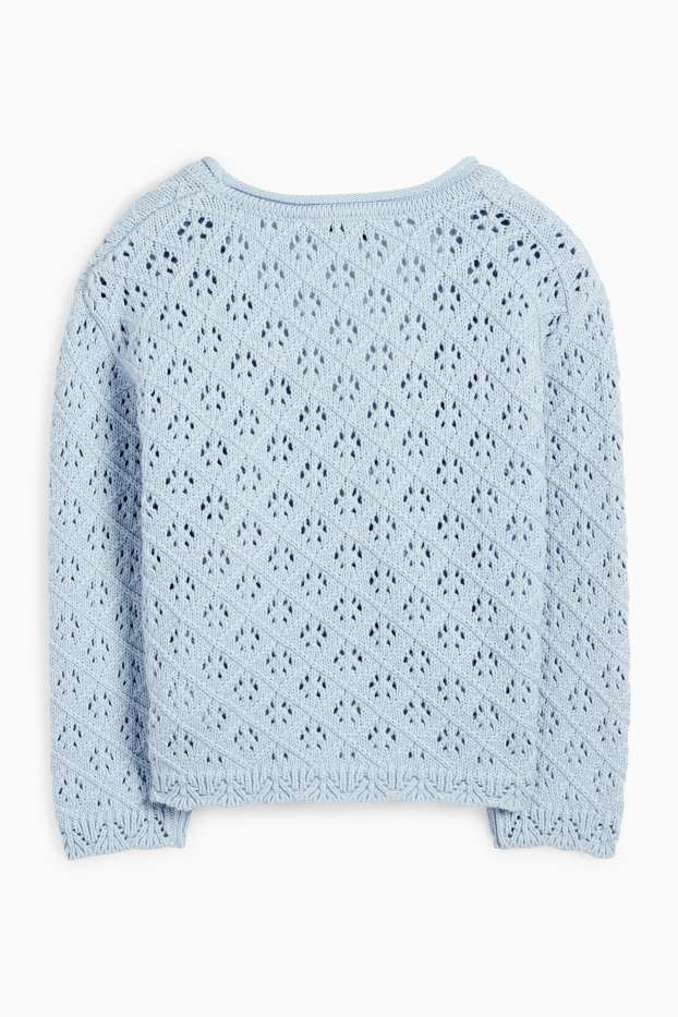 Copii - Fete - Cardigan tricotat - albastru deschis